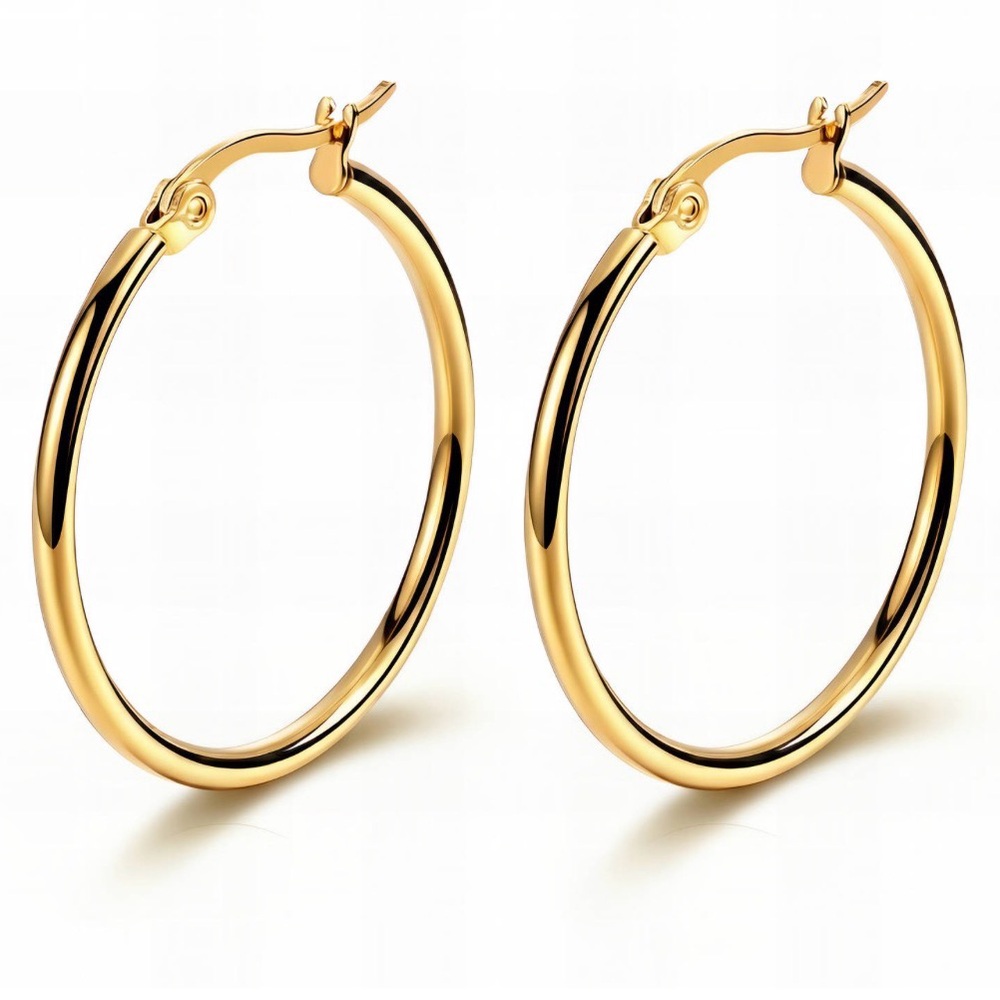 18k Gold plated steel Hoop Earrings